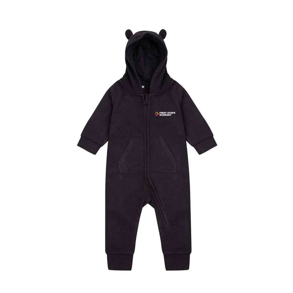 First Steps Unisex Logo Onesie with bear ears
