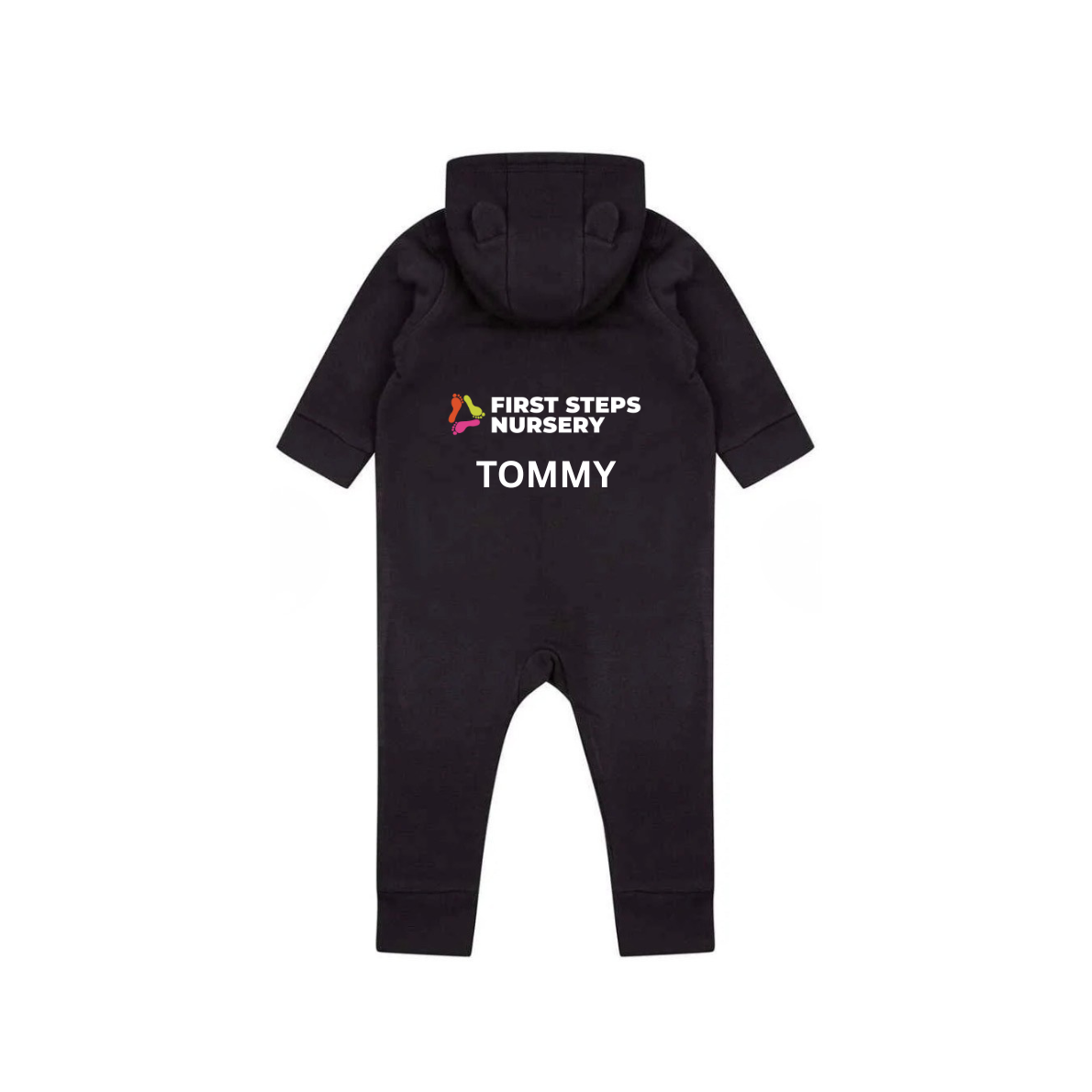 First Steps Unisex Logo Onesie with bear ears