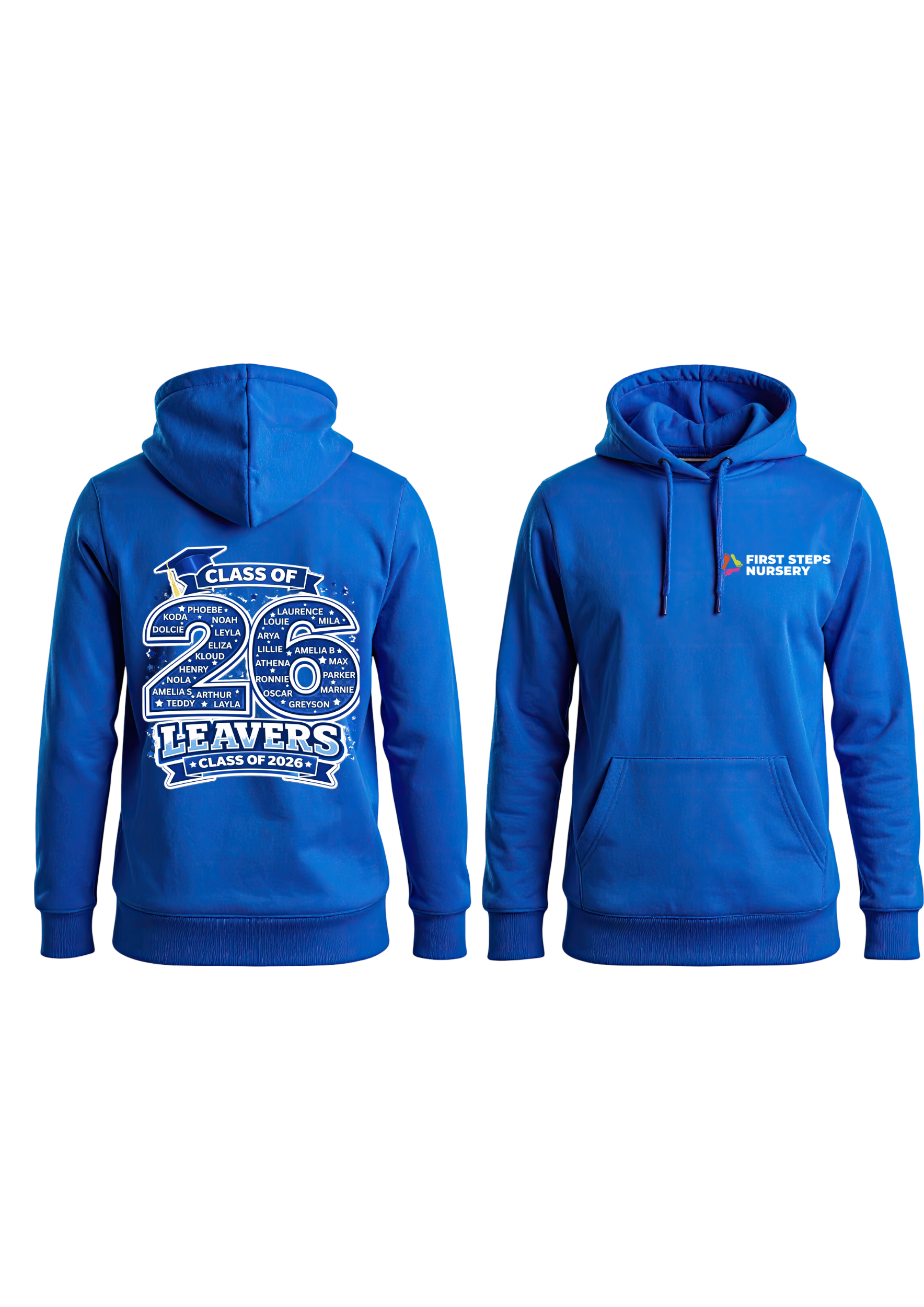 First Steps Blue leavers Hoodie